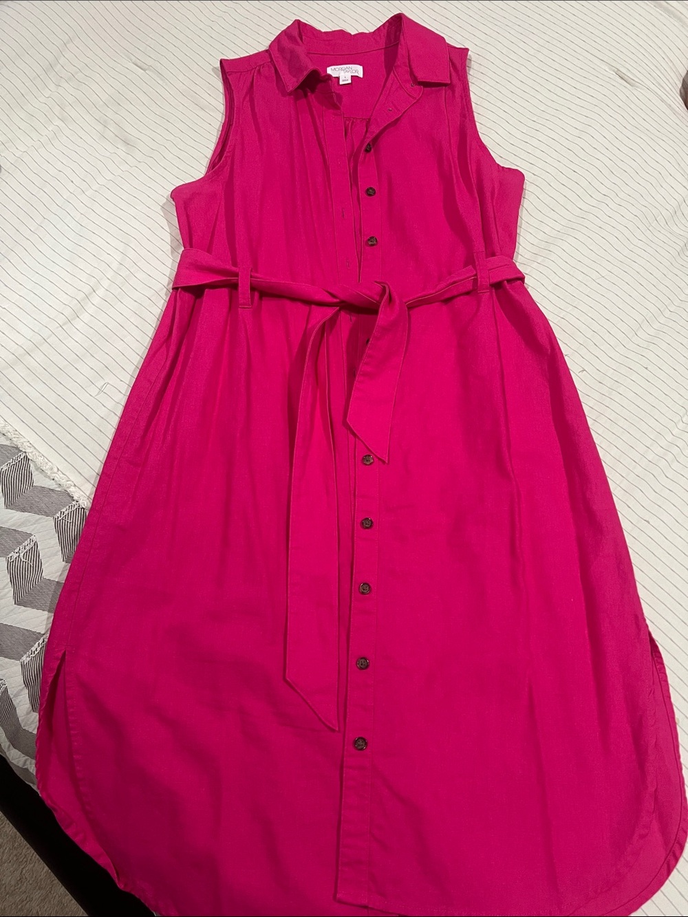 Morgan Taylor women Sleeveless Button-Front Dress in Hot Pink